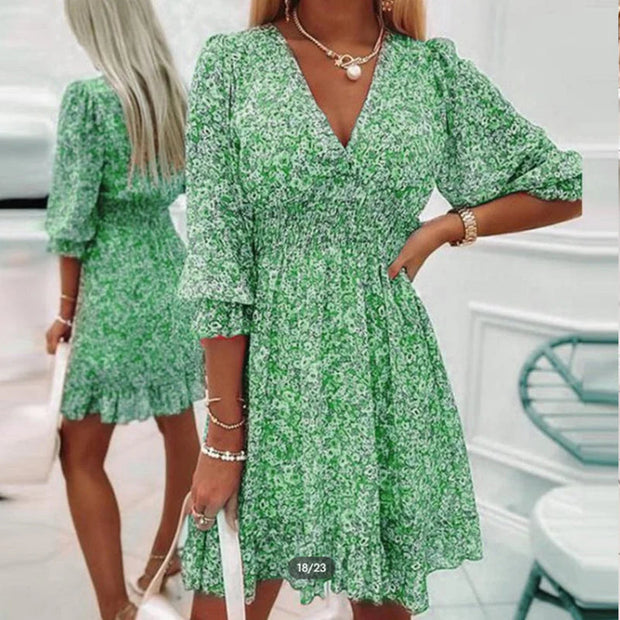 Laura | Zomerjurk met bloemprint