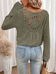 Saskia™ | Elegant wafel shirt met V-hals