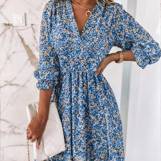 Laura | Zomerjurk met bloemprint