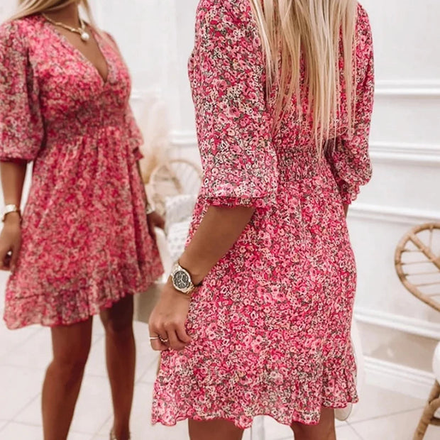 Laura | Zomerjurk met bloemprint